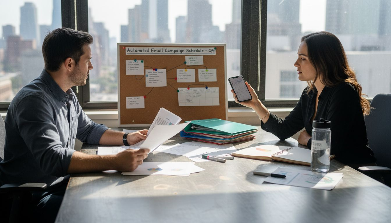 Team planning automated email campaigns