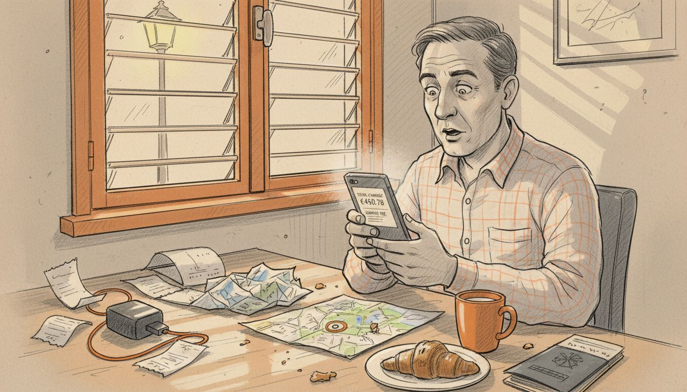 Traveler surprised by roaming charges hotel desk