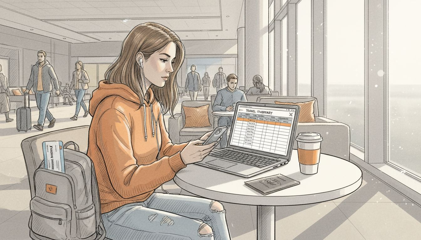 Traveler planning data management at airport lounge