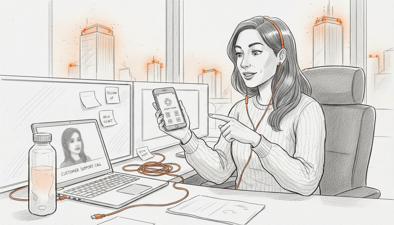 Support agent assisting with eSIM activation