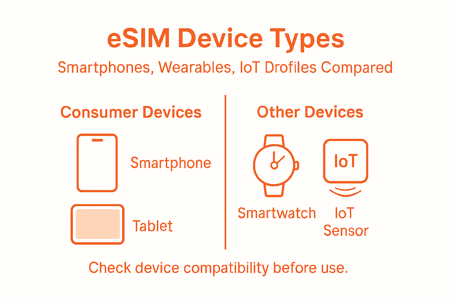 Infographic about eSIM types and device profiles