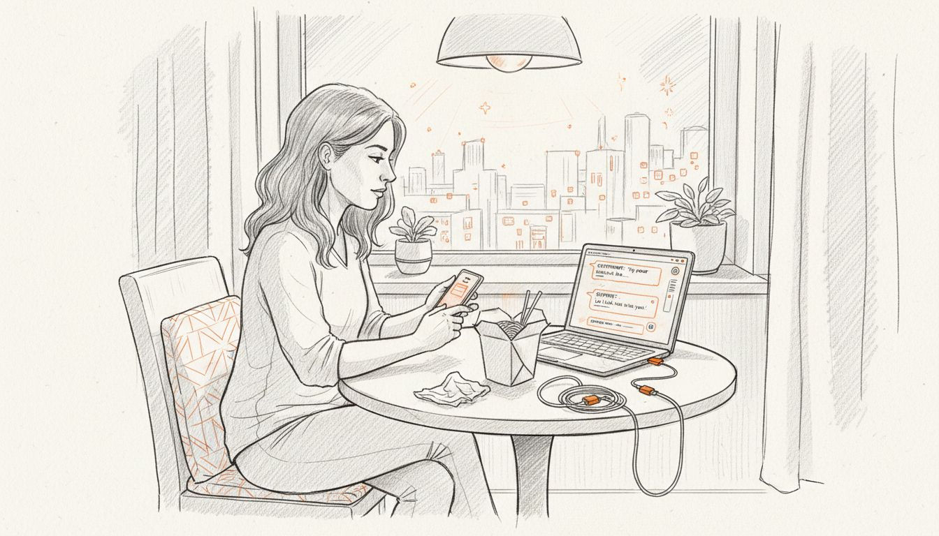 Late night troubleshooting on phone and laptop