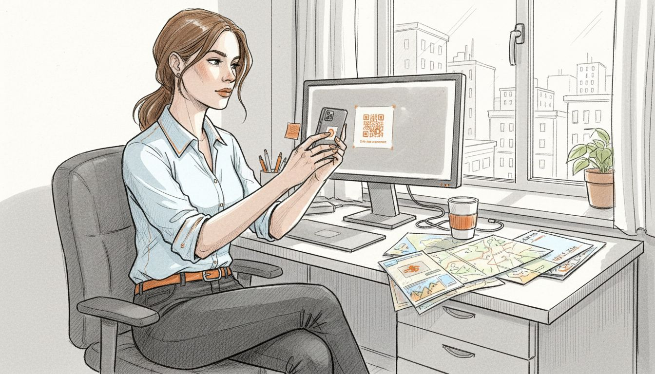 Person scanning QR code for eSIM activation