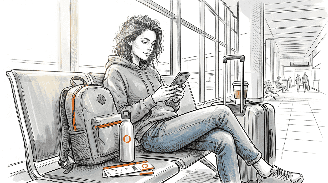 Traveler checks phone for eSIM options