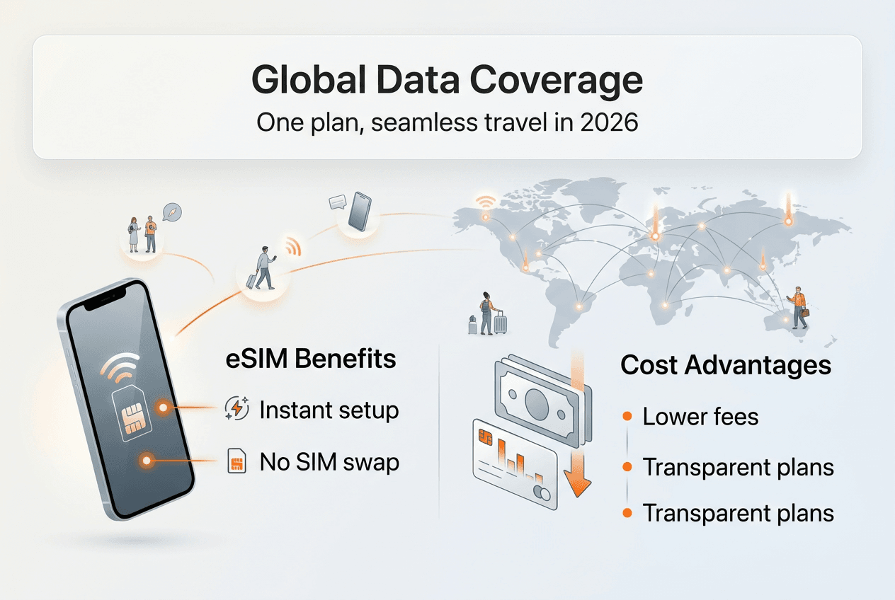 Infographic comparing global coverage benefits and costs