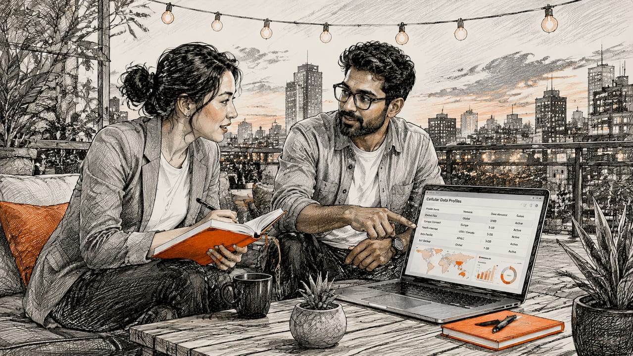 IT professionals discussing mobile data policies