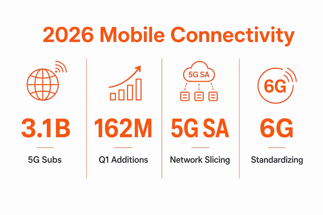 Infographic of 2026 mobile connectivity statistics