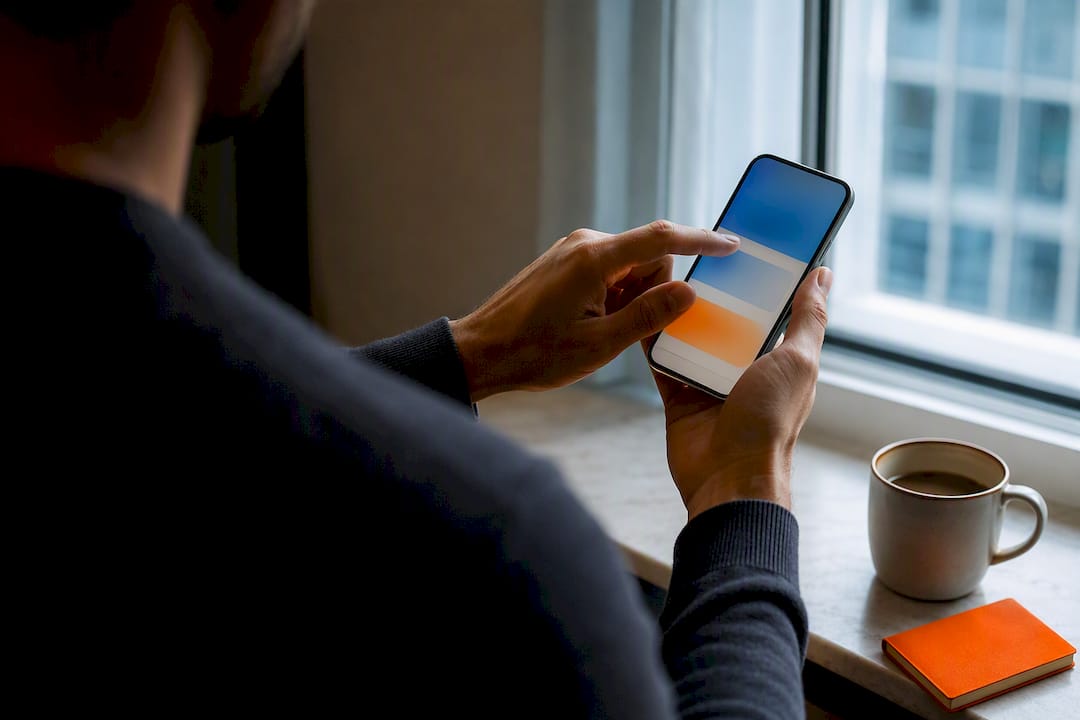 Hands configuring a second cellular line