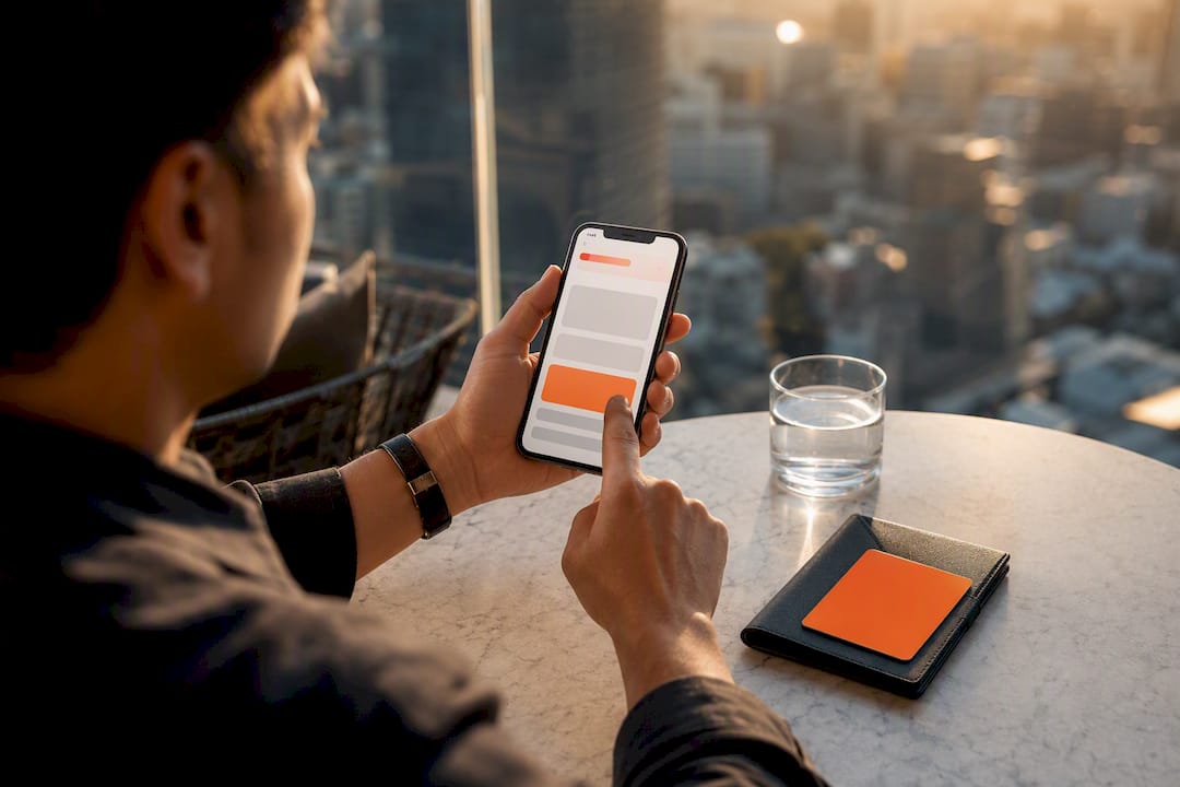 Traveler topping up eSIM data abroad