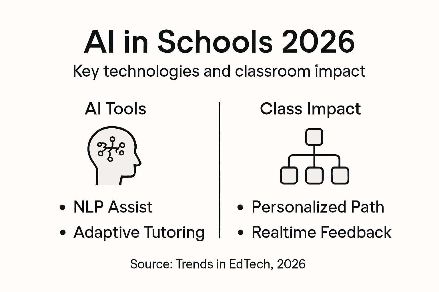 Infographic of AI technologies and impact in schools