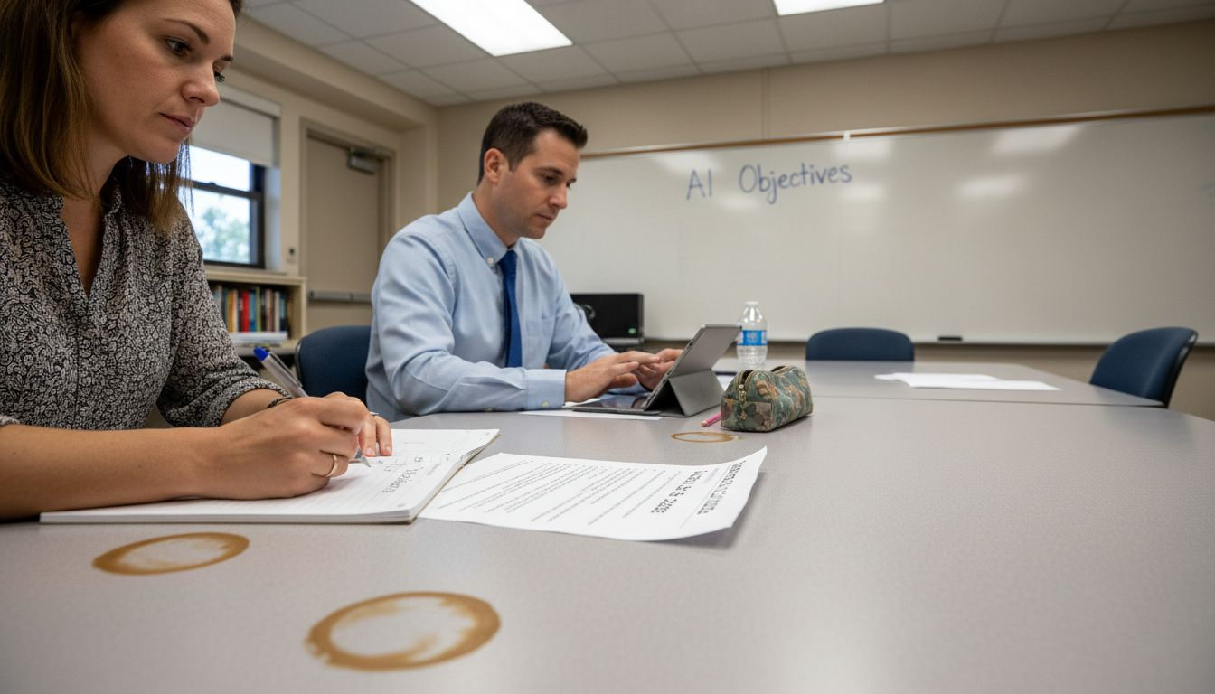 Educators drafting AI workflow objectives