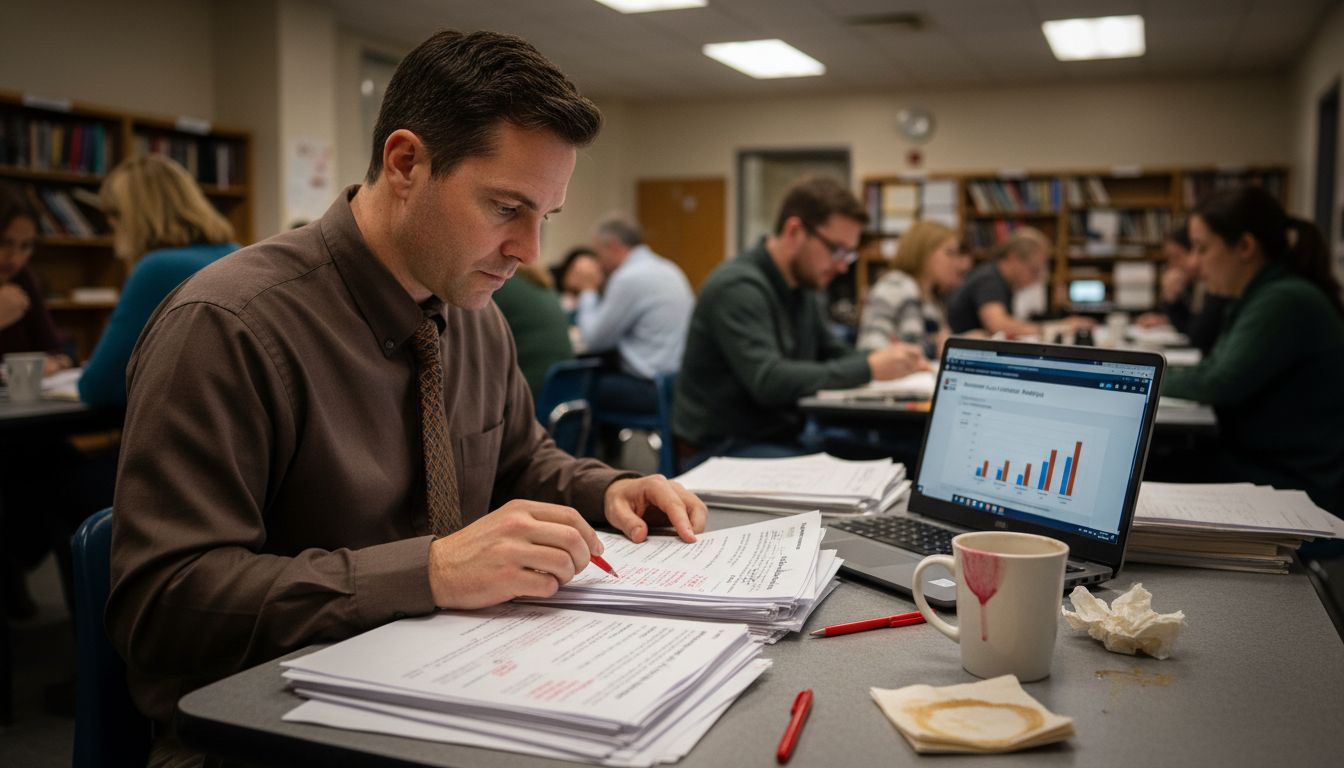 Teacher grading using AI system