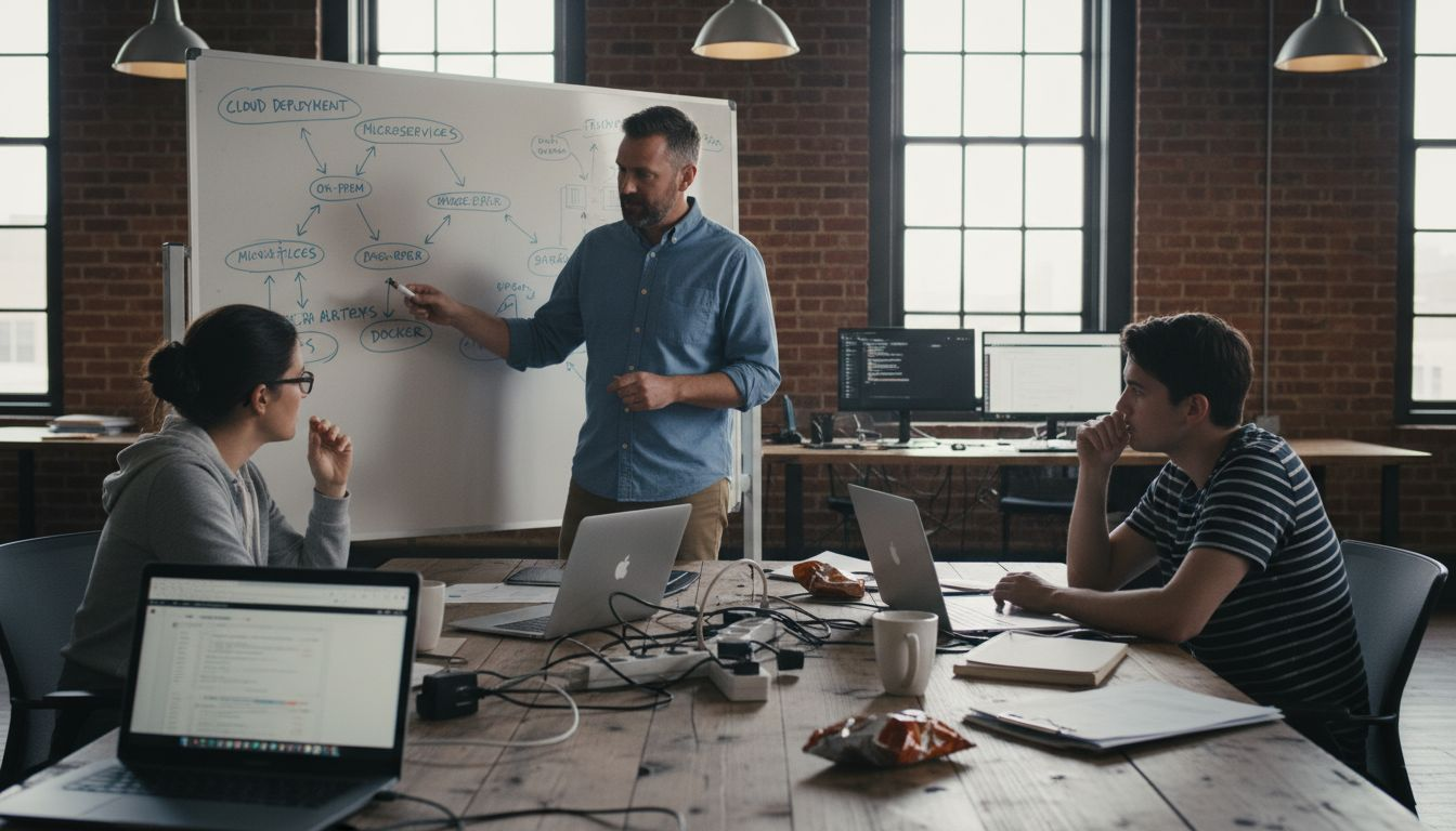 IT team discussing cloud AI deployment