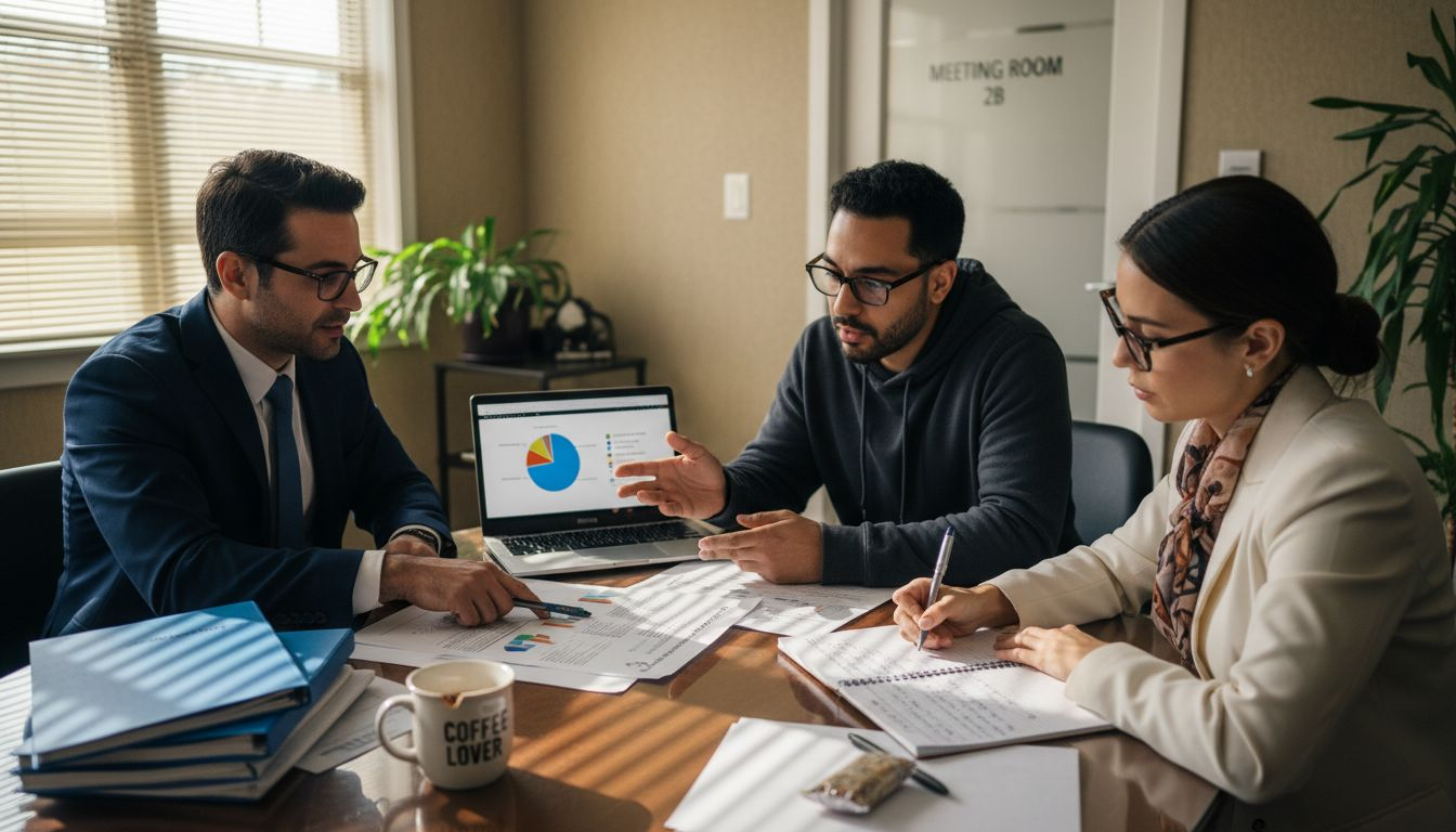Team meeting about AI privacy risks