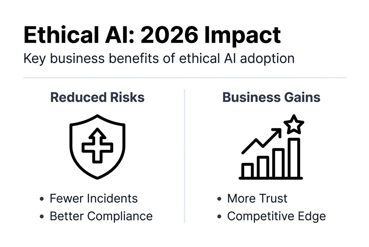 Infographic highlighting ethical AI benefits for business