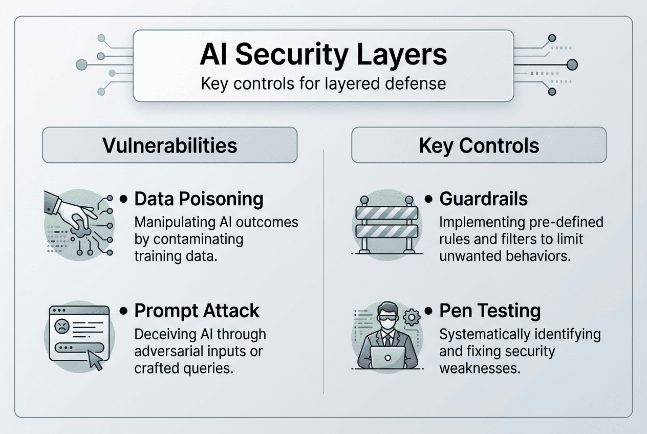 Infographic on AI security layers for business
