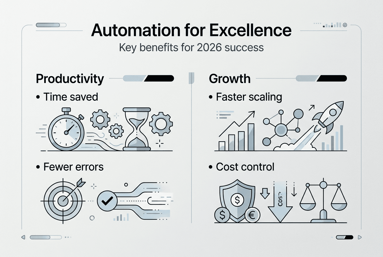 Infographic summarizing business automation benefits