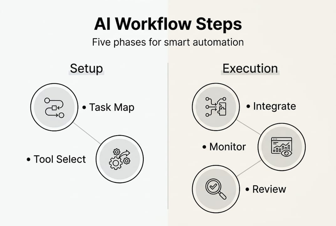 Infographic shows AI workflow optimization steps