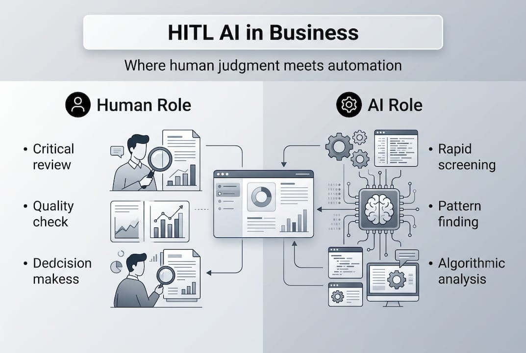 Infographic human-in-the-loop AI roles summary