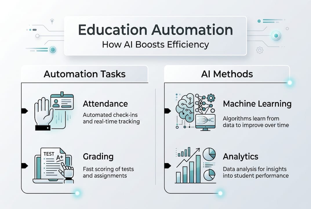 Infographic showing education automation methods