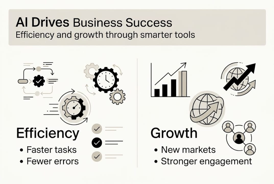 Infographic shows efficiency and growth from AI adoption