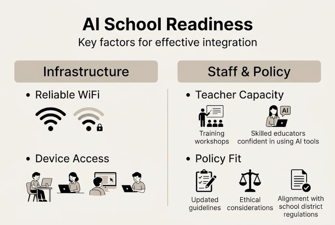 Infographic AI school readiness four key factors