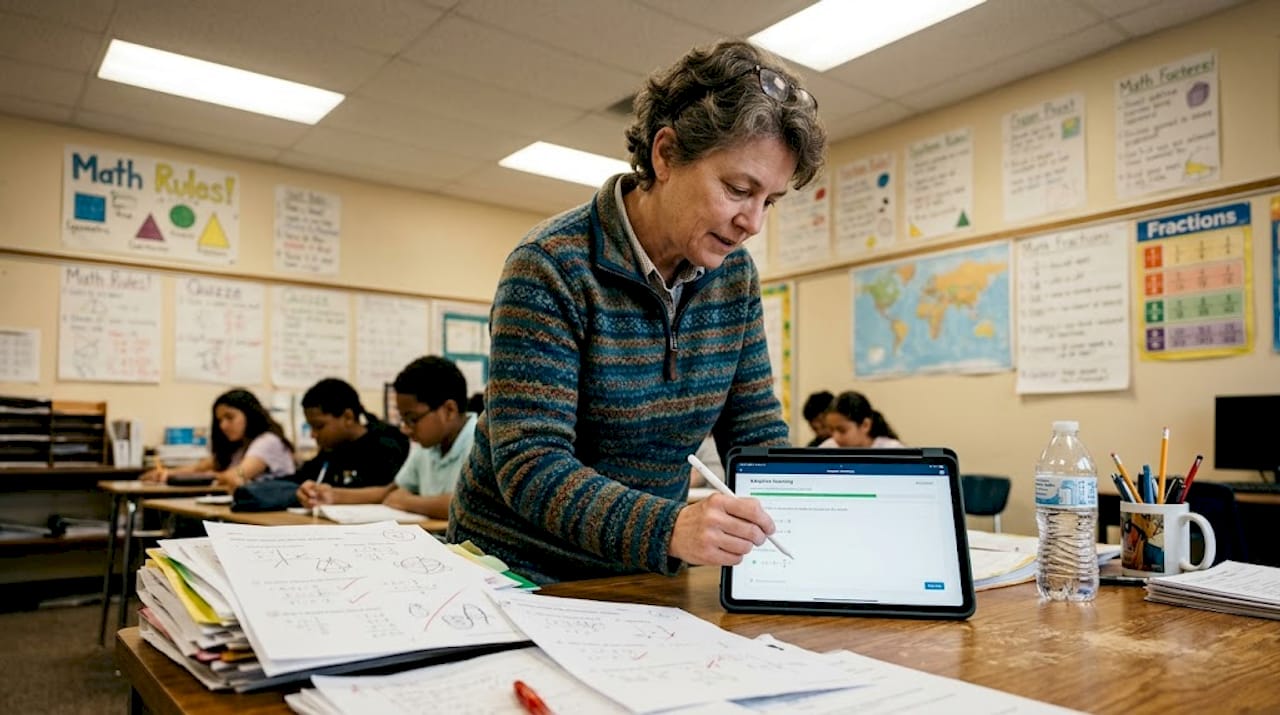 Teacher testing adaptive learning platform