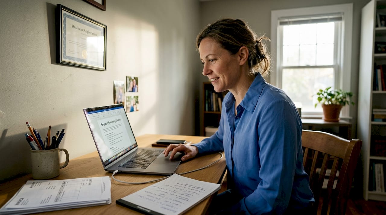 SME owner reviewing onboarding automation tools