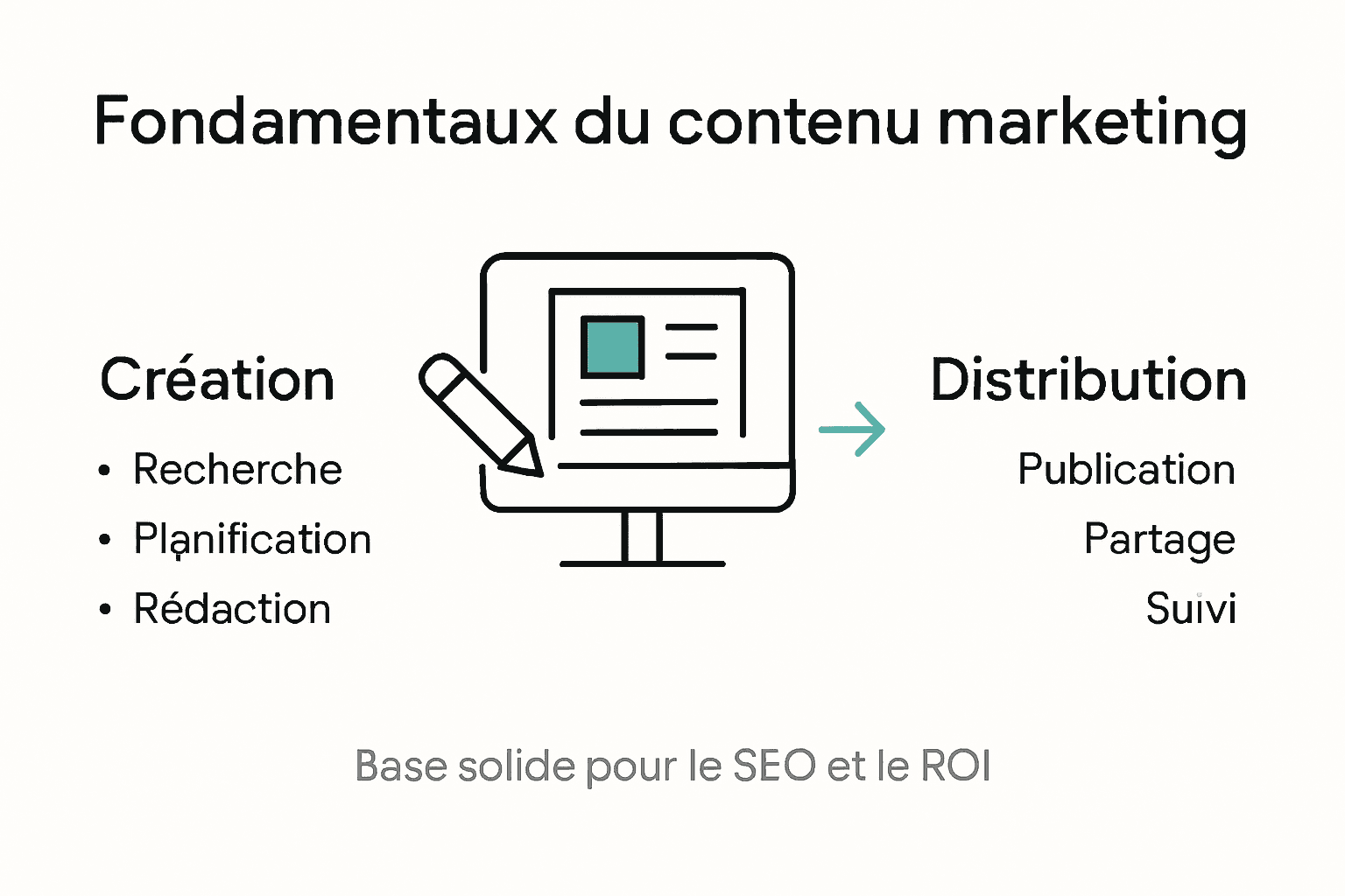 Visuel explicatif sur la création et la diffusion de contenus