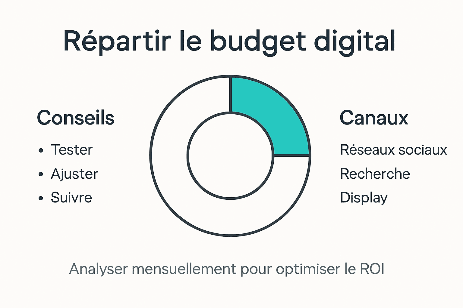 Vue d'ensemble graphique de la répartition des investissements dans le digital