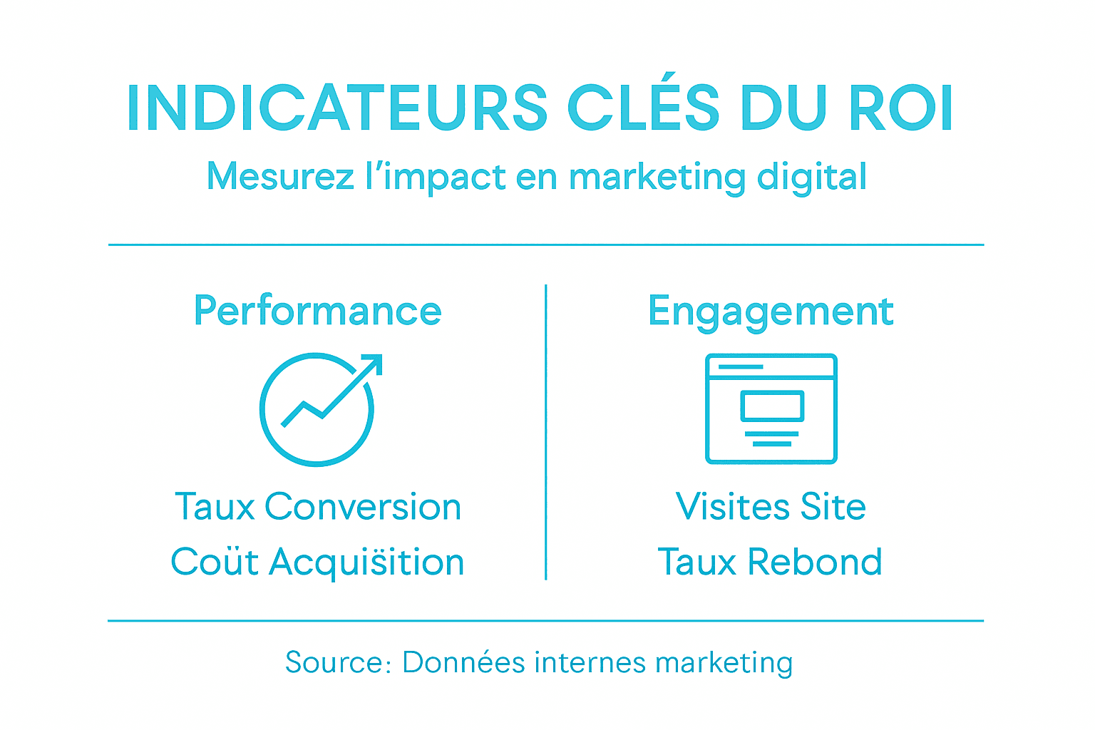 Panorama visuel des principaux indicateurs de performance en marketing digital