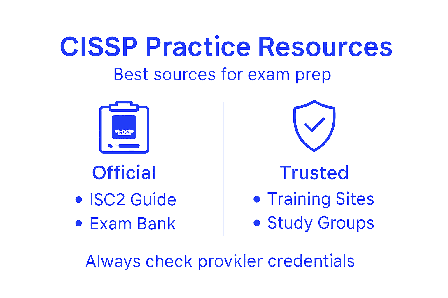 Infographic showing CISSP practice exam resources