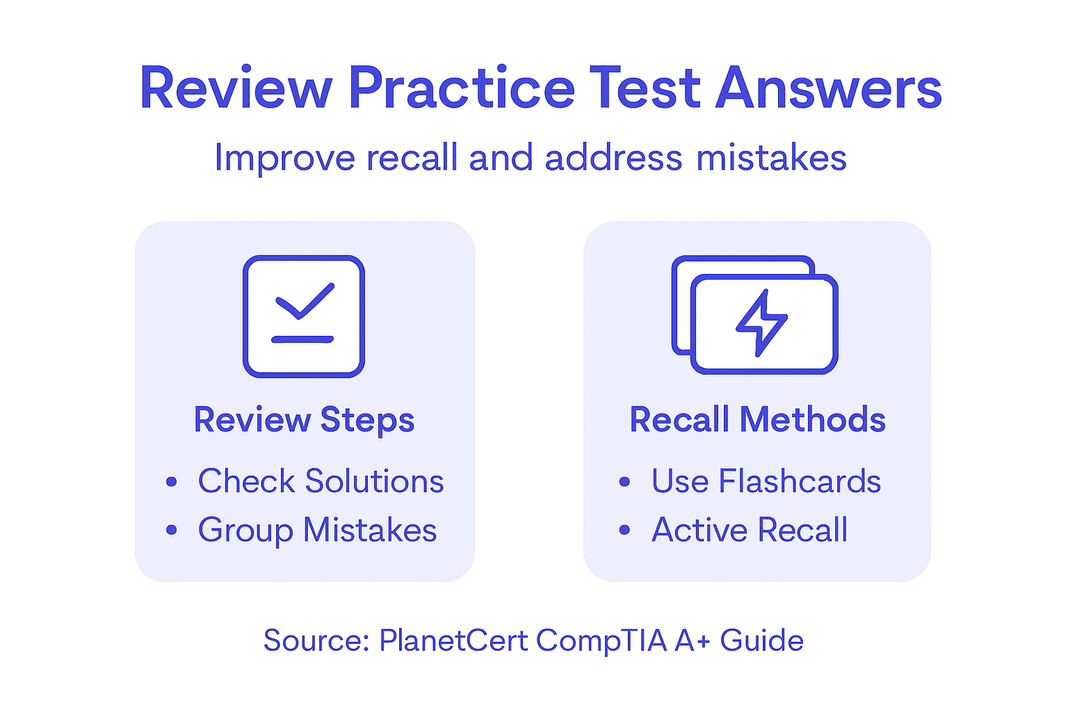 Infographic with tips for practice test review