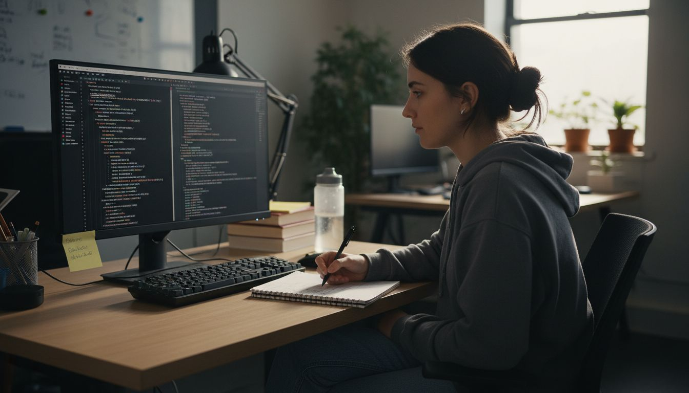 Developer reviewing MT4 and MT5 code