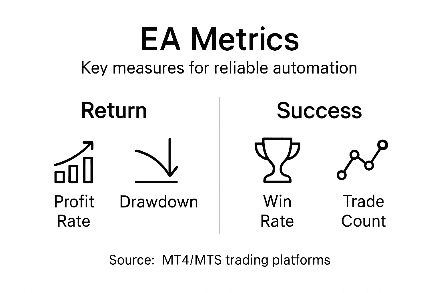 Infographic showing expert advisor performance metrics