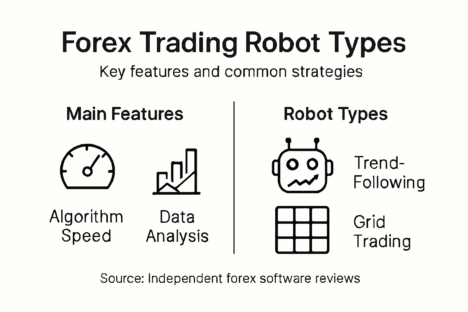 Infographic main features of trading robots