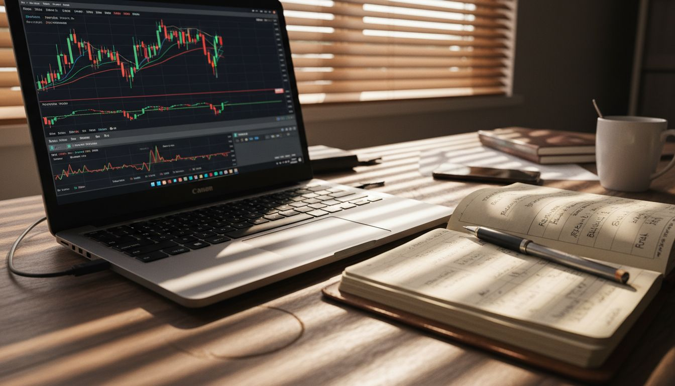 MT4 custom indicators showing on laptop screen