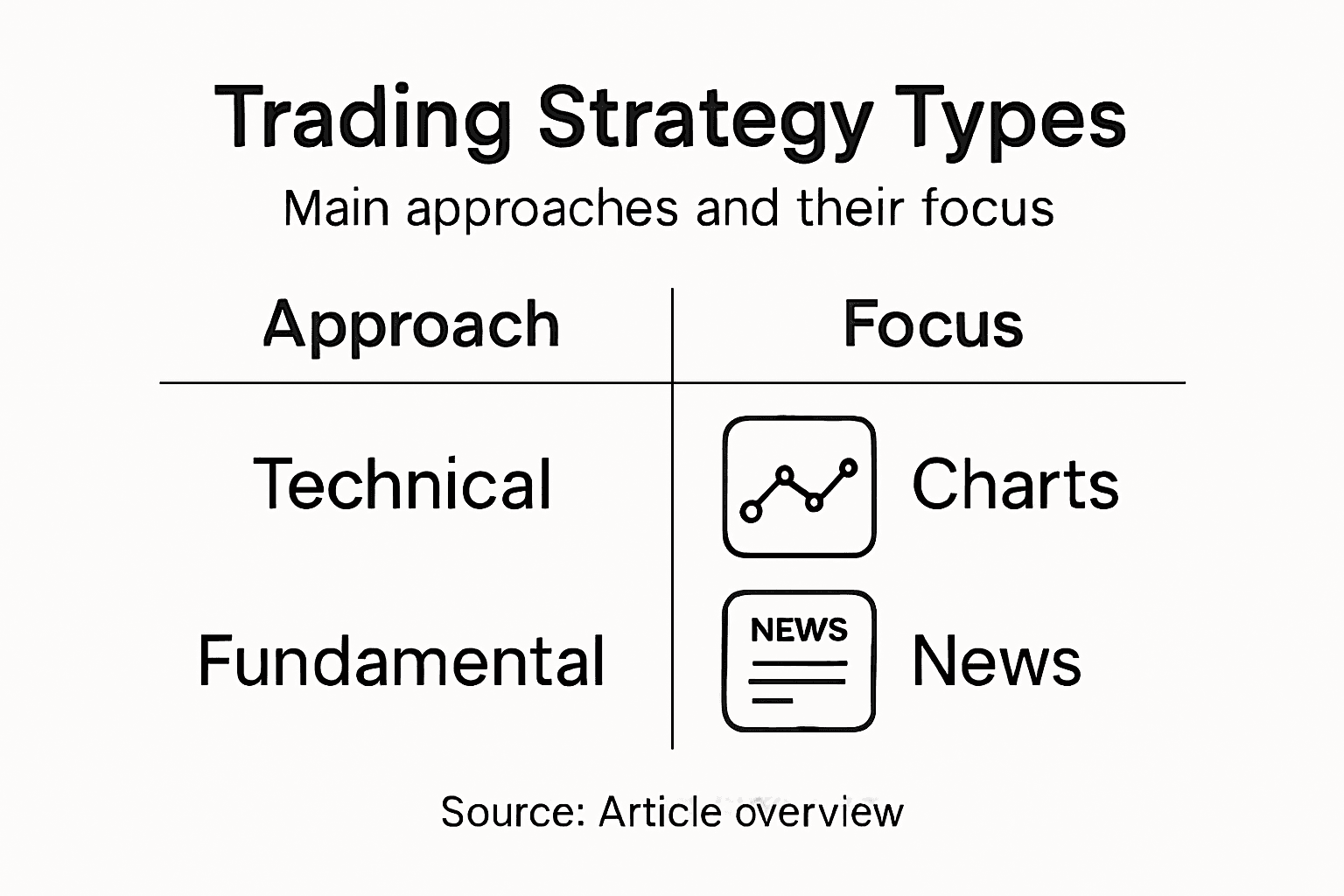 Infographic showing types of trading strategies
