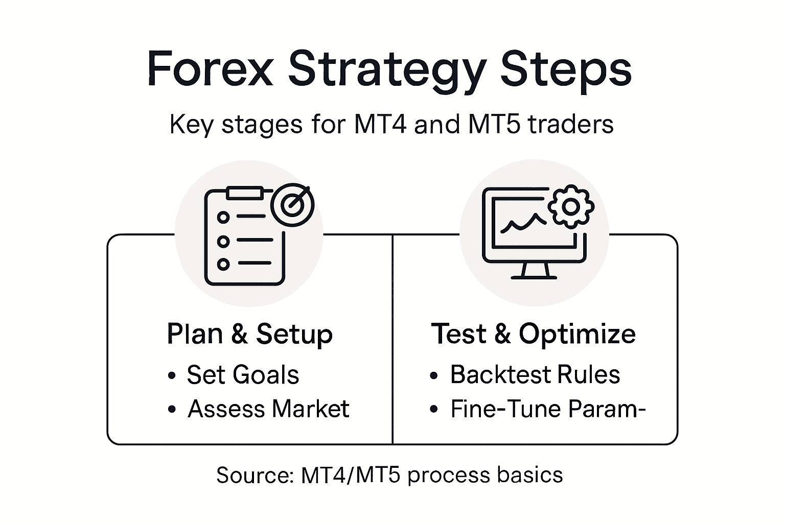 Infographic with steps for building forex strategy
