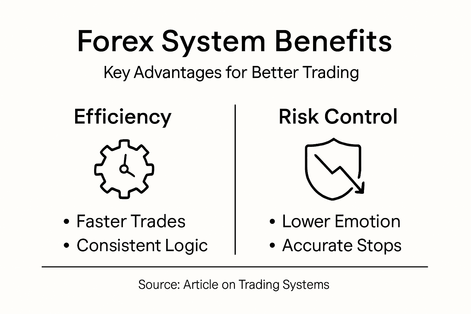 Infographic showing forex system benefits