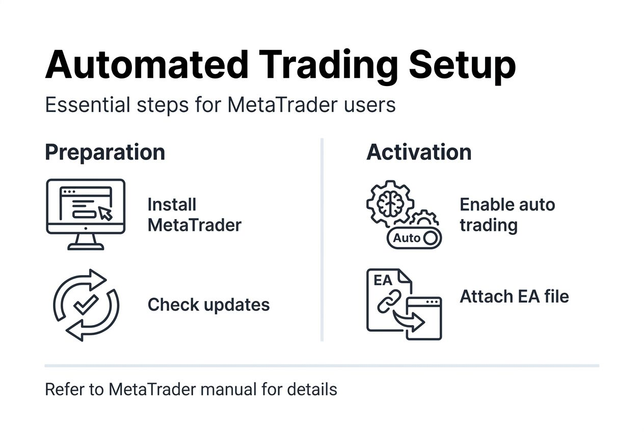 Infographic showing key steps for trading system setup