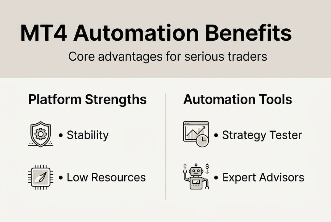 Infographic summarizing MT4 automation benefits