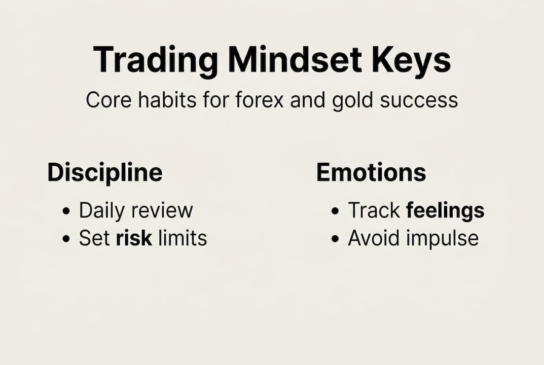Infographic outlining trading psychology core habits
