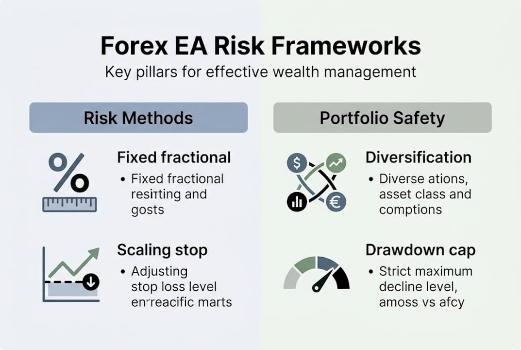 Infographic of forex EA risk management frameworks