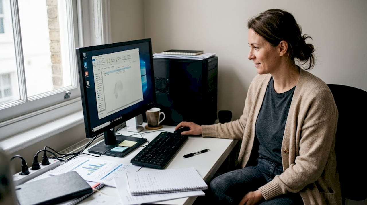 Woman navigating Metatrader folder for install