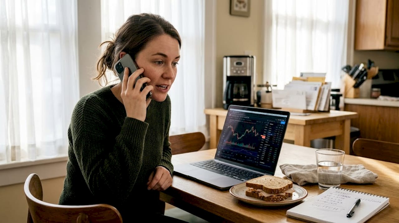 Trader phoning support about a platform problem