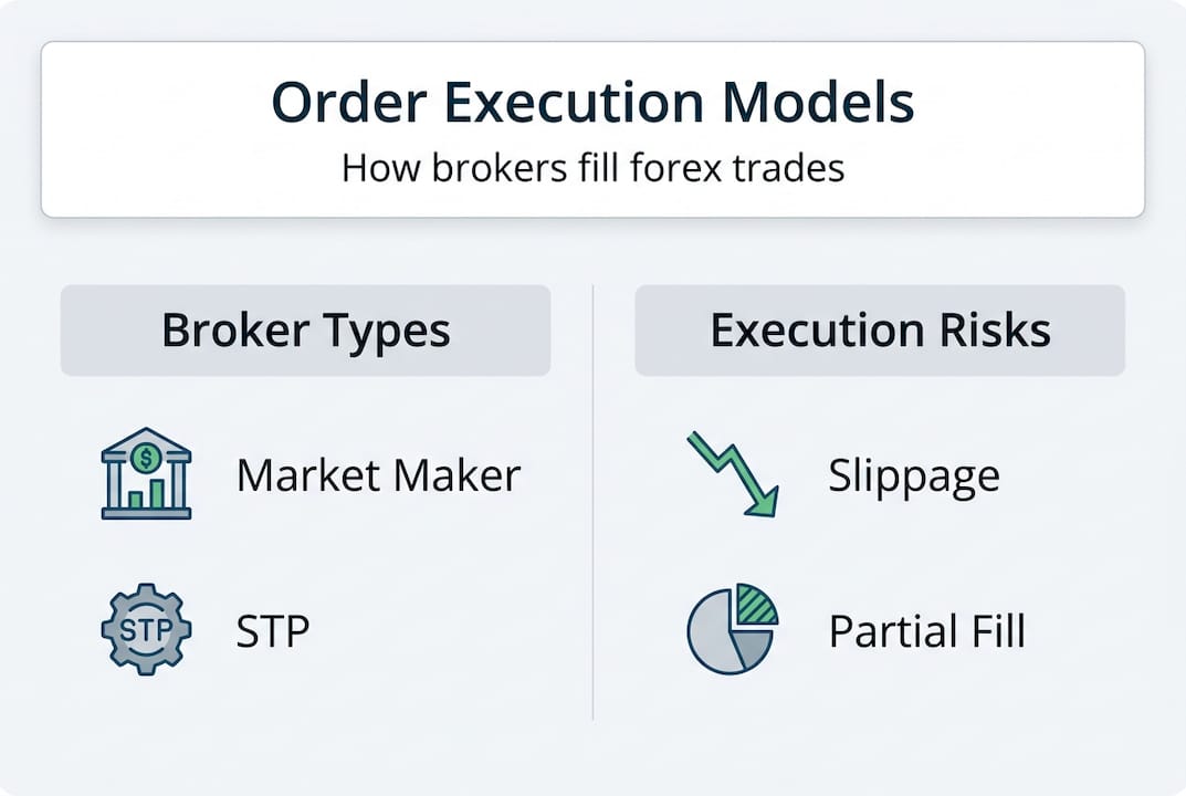Infographic of forex execution models and risks
