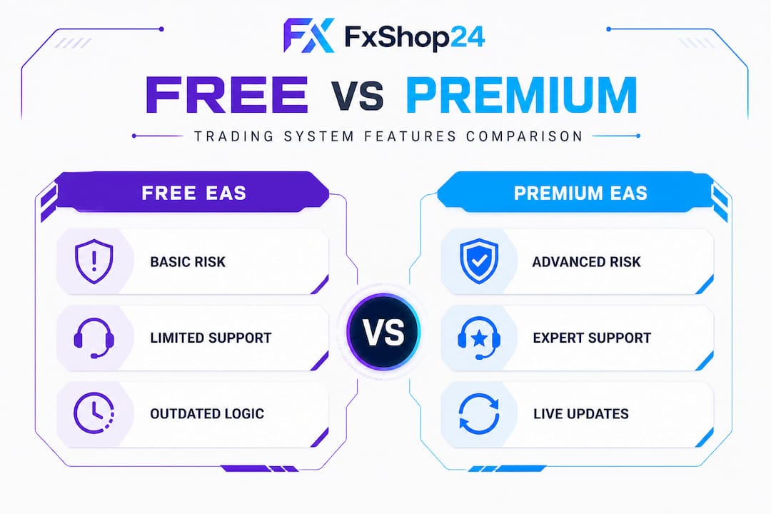 Infographic showing free versus premium trading features