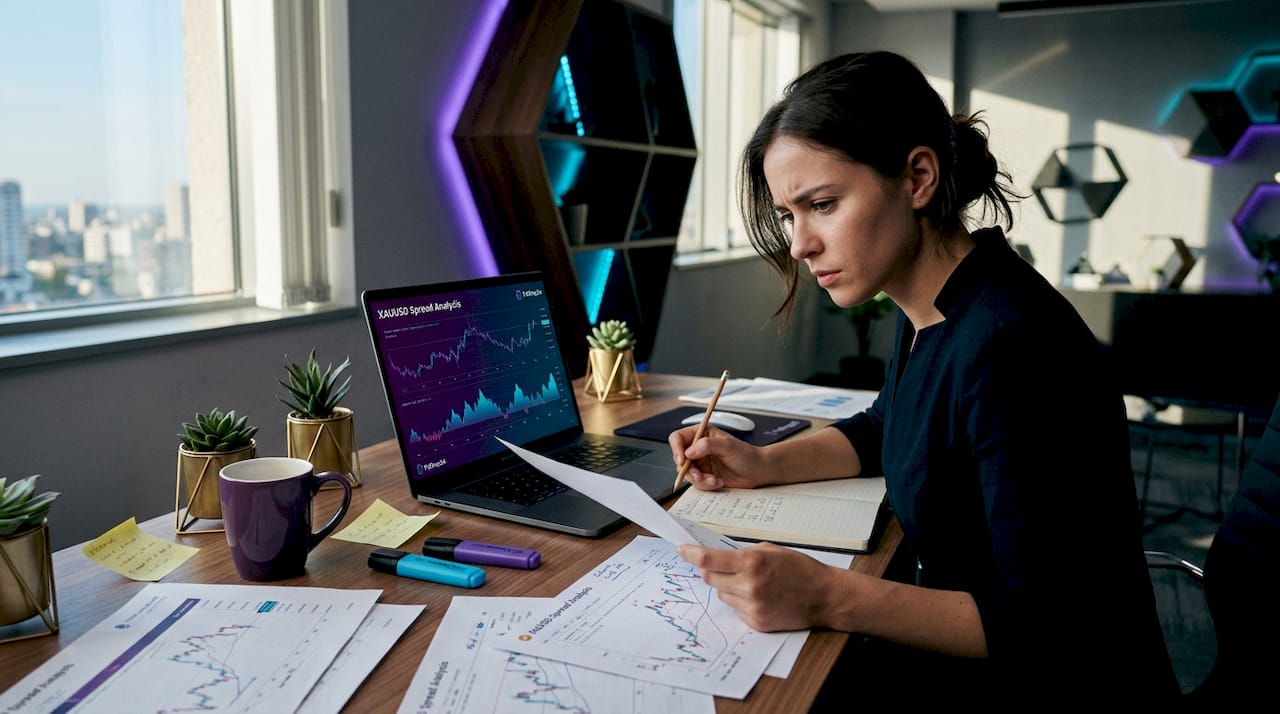Trader reviews gold spread friction data