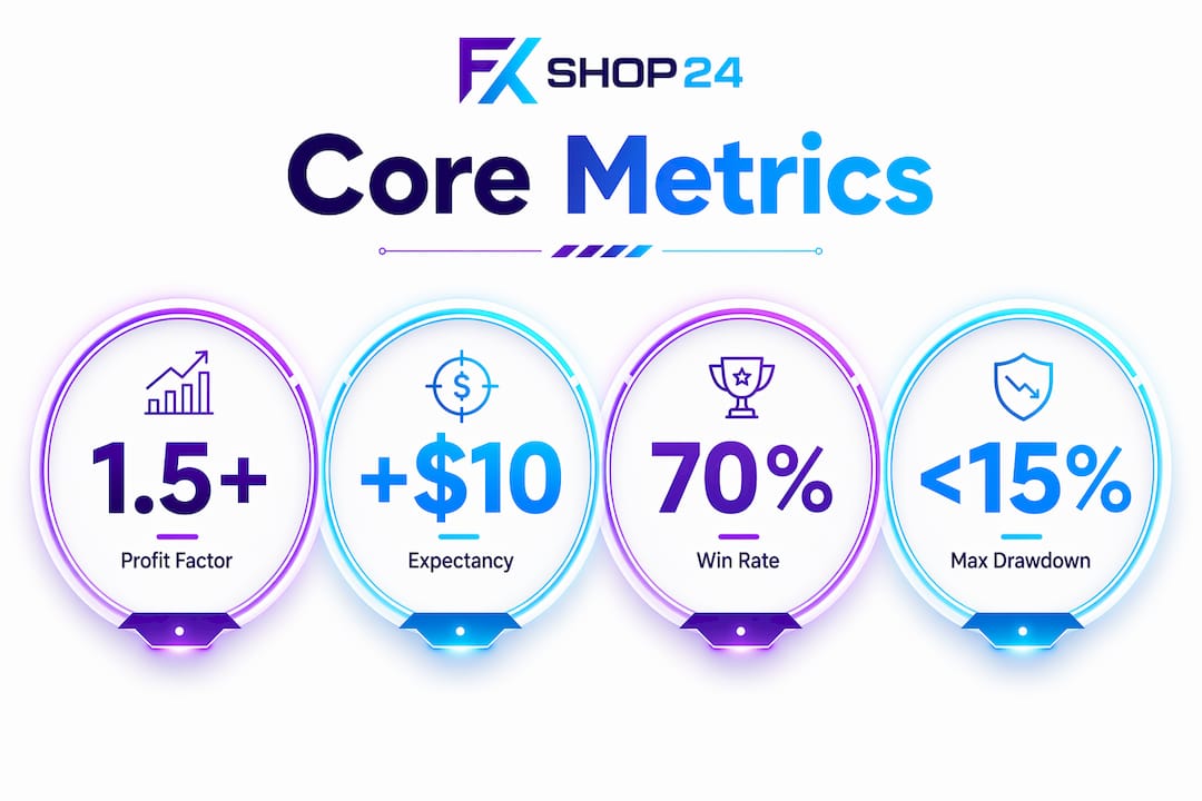 Infographic displaying core trading performance metrics